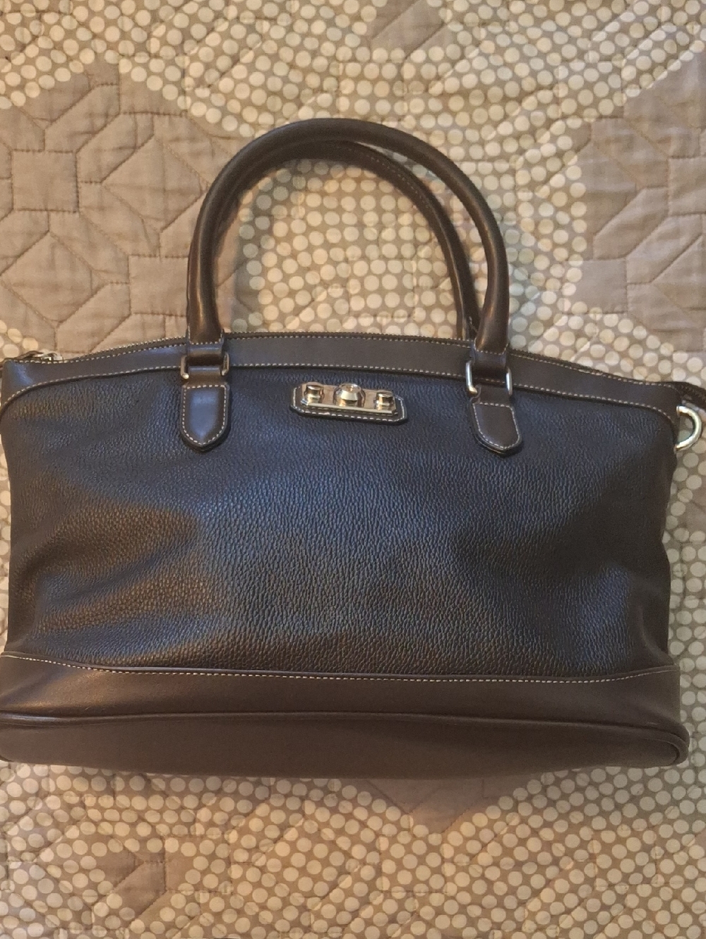 London Fog Pebbled Leather Satchel